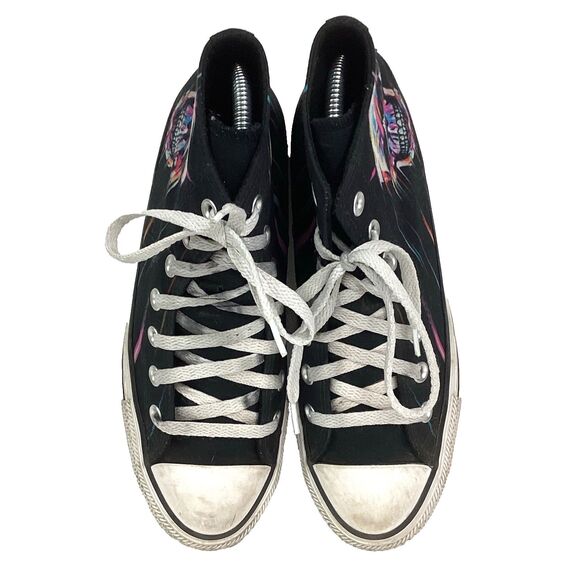 Converse CTAS Men's 6/Women's 8 Black Colorful Skull High Tops A07265F - Picture 4 of 10